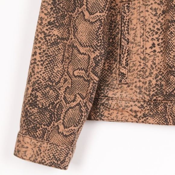 Free People Snakeskin Trucker Denim Jacket - Picture 4 of 6